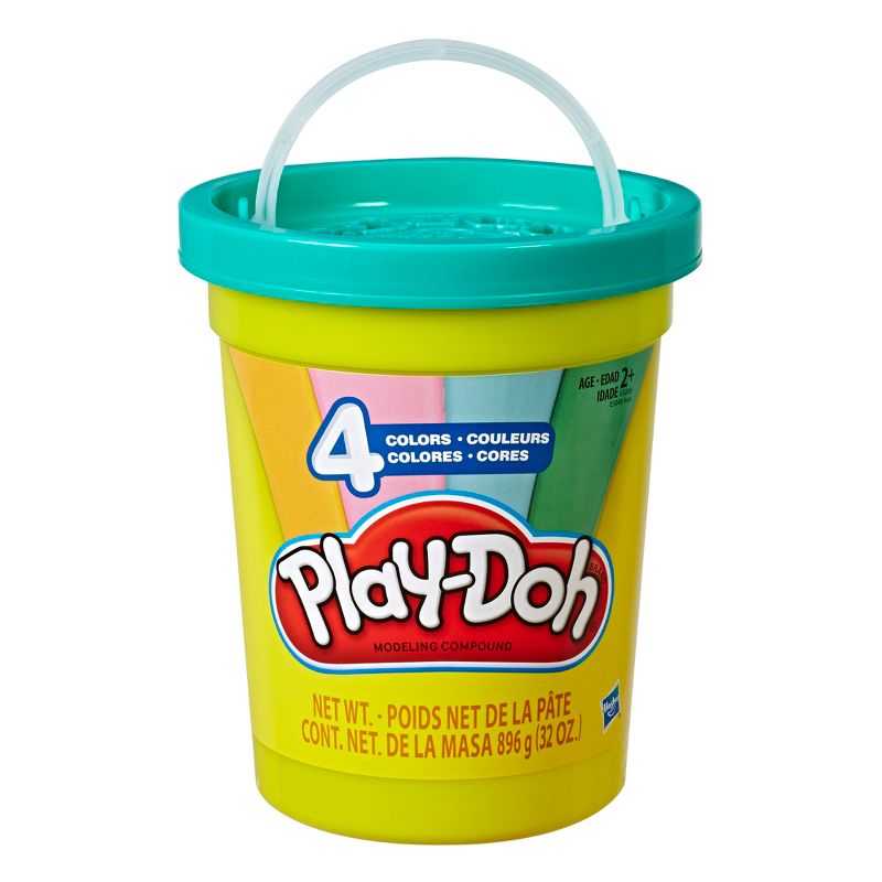 Play-Doh 2-lb. Bulk Super Can of Non-Toxic Modeling Compound with 4 Modern Colors - Light Blue, Green, Orange, and Pink