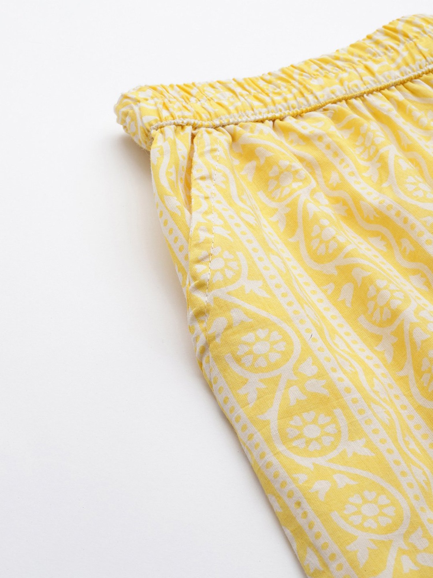 Anubhutee Yellow Cotton Printed Shirt With Shorts