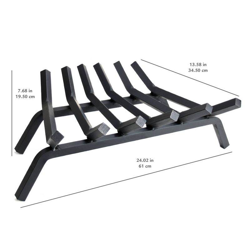 Pleasant Hearth 7.5" Steel Grate, 24" 5 bar Black