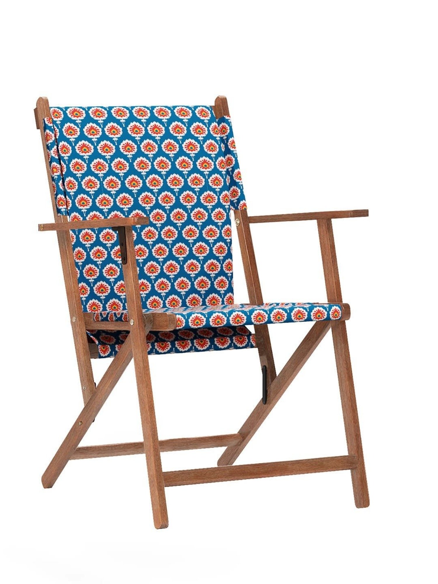 Chumbak Bistro Ikat Green Wood Folding Chair