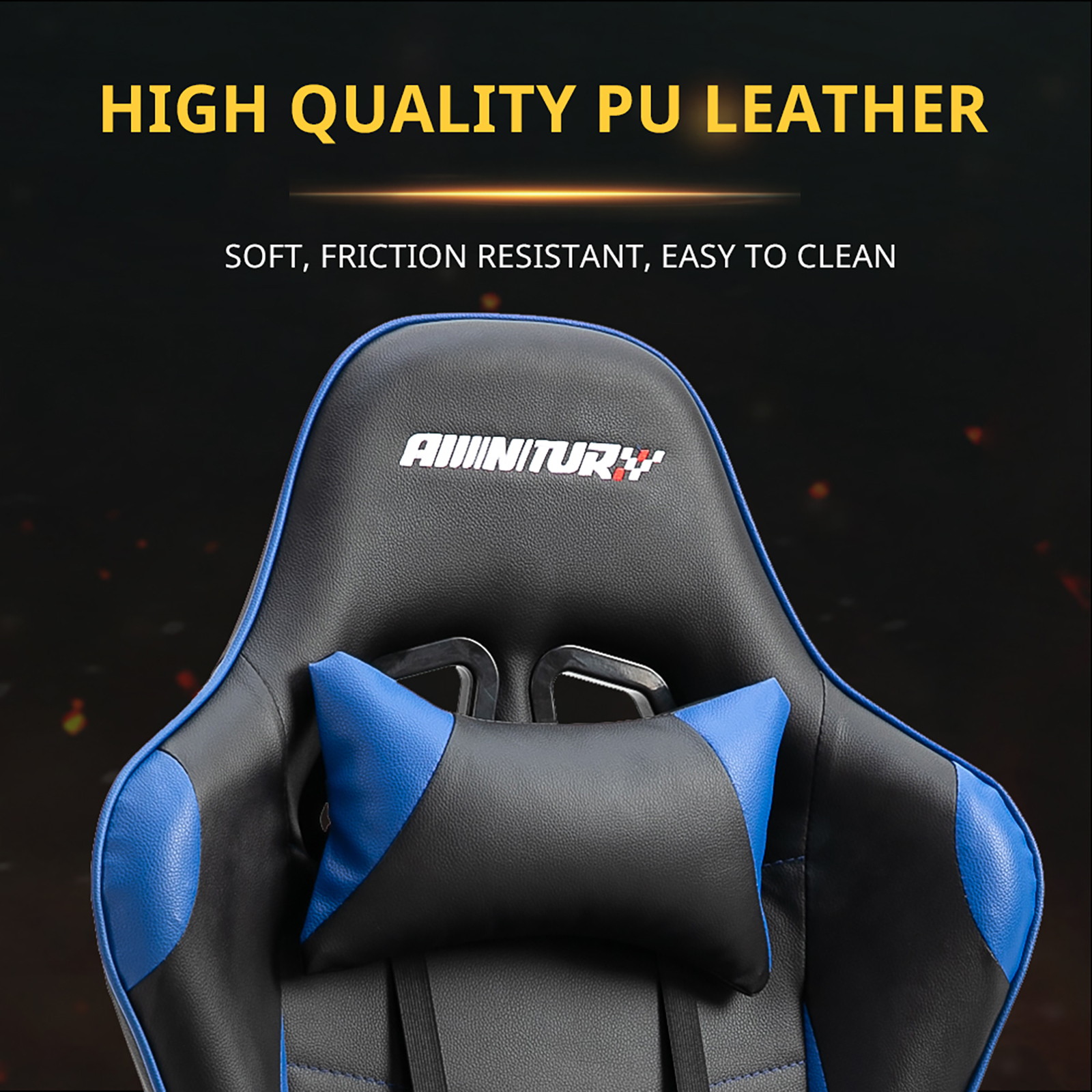 Gaming Chair, Racing Style Computer Desk Chair Padded Armrests Ergonomic Lumbar Support Adjustable Height