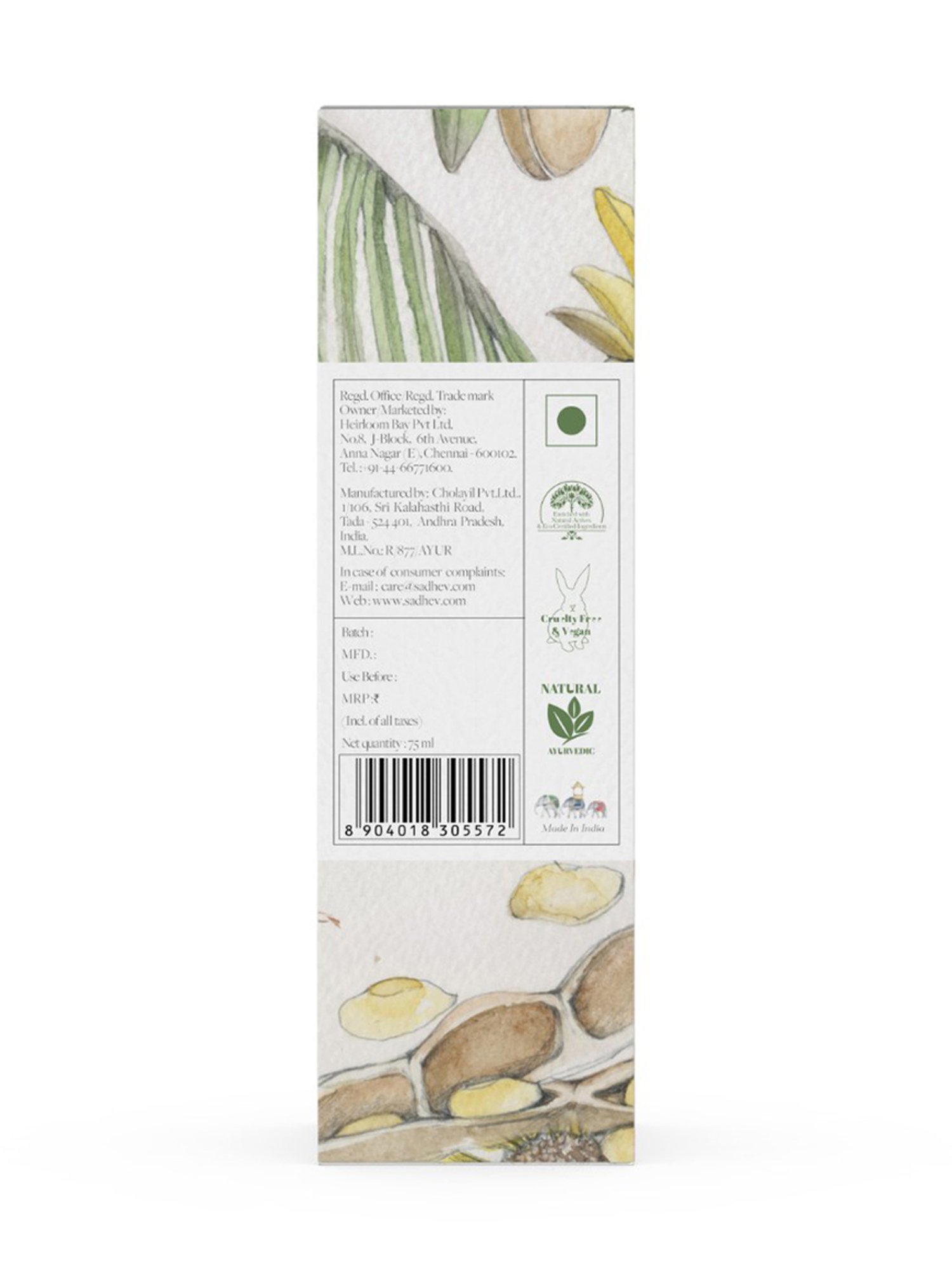 SADHEV The Art Of Ayurveda Coconut Shower Oil - 75 ml