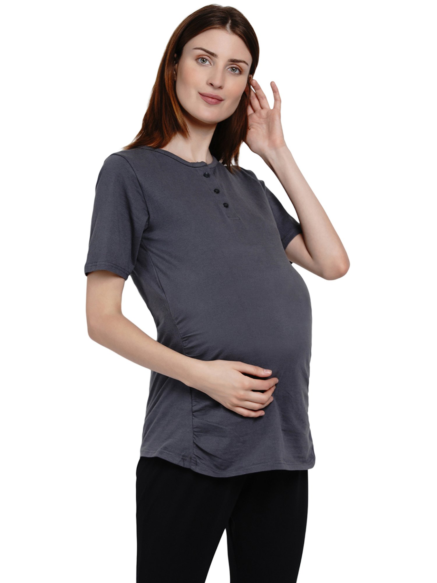 Mine4Nine Grey Maternity T-Shirt