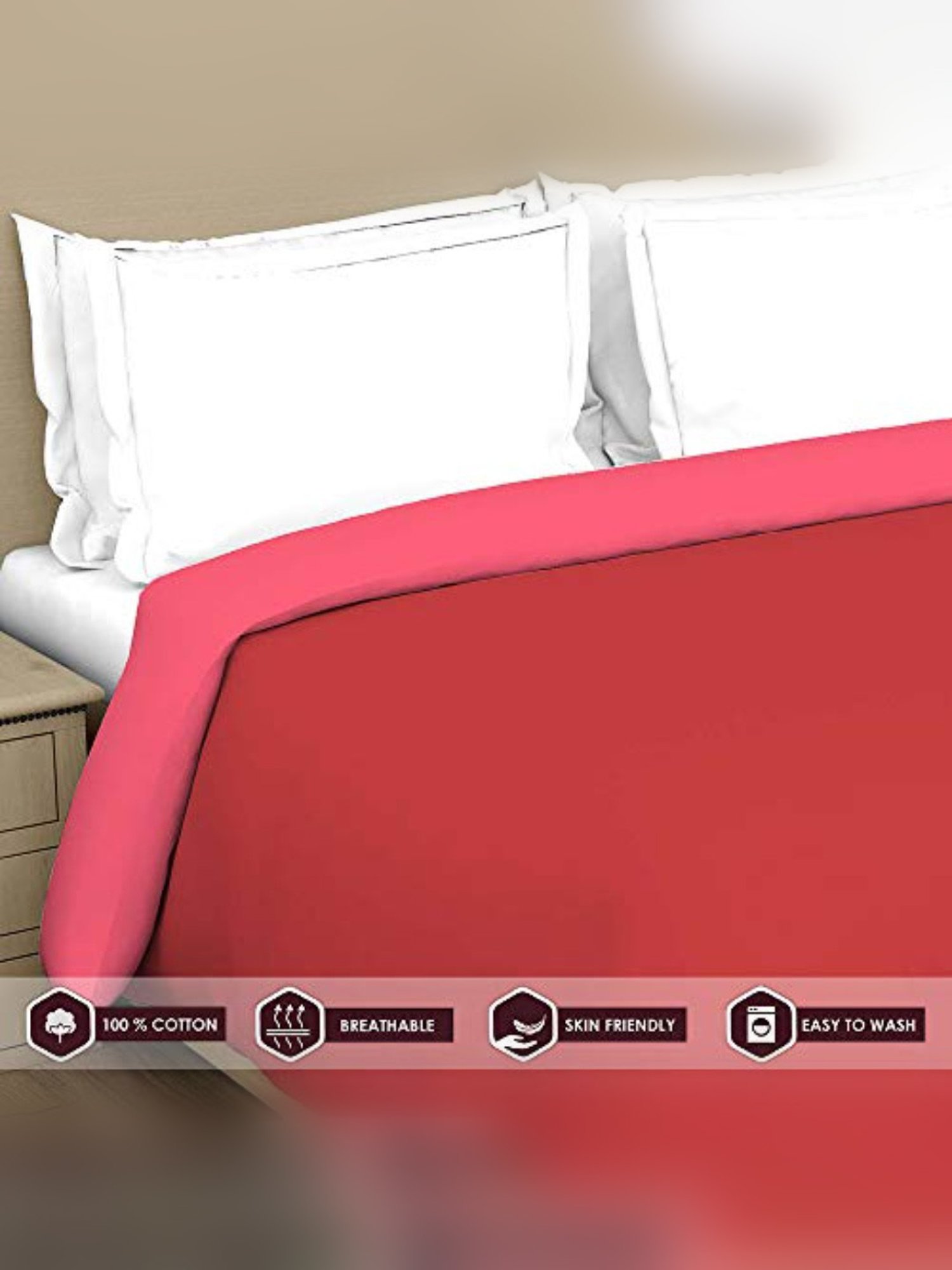 Layers Savona Solid Red Cotton Queen Comforter