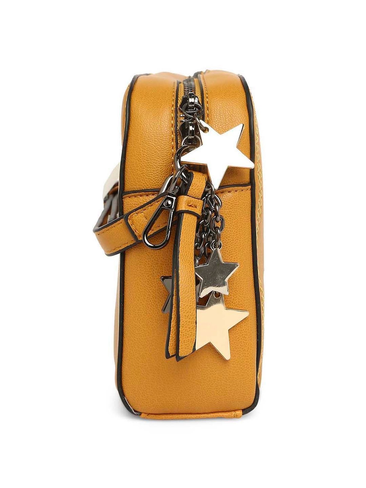 Marina Galanti Yellow Solid Medium Sling Handbag