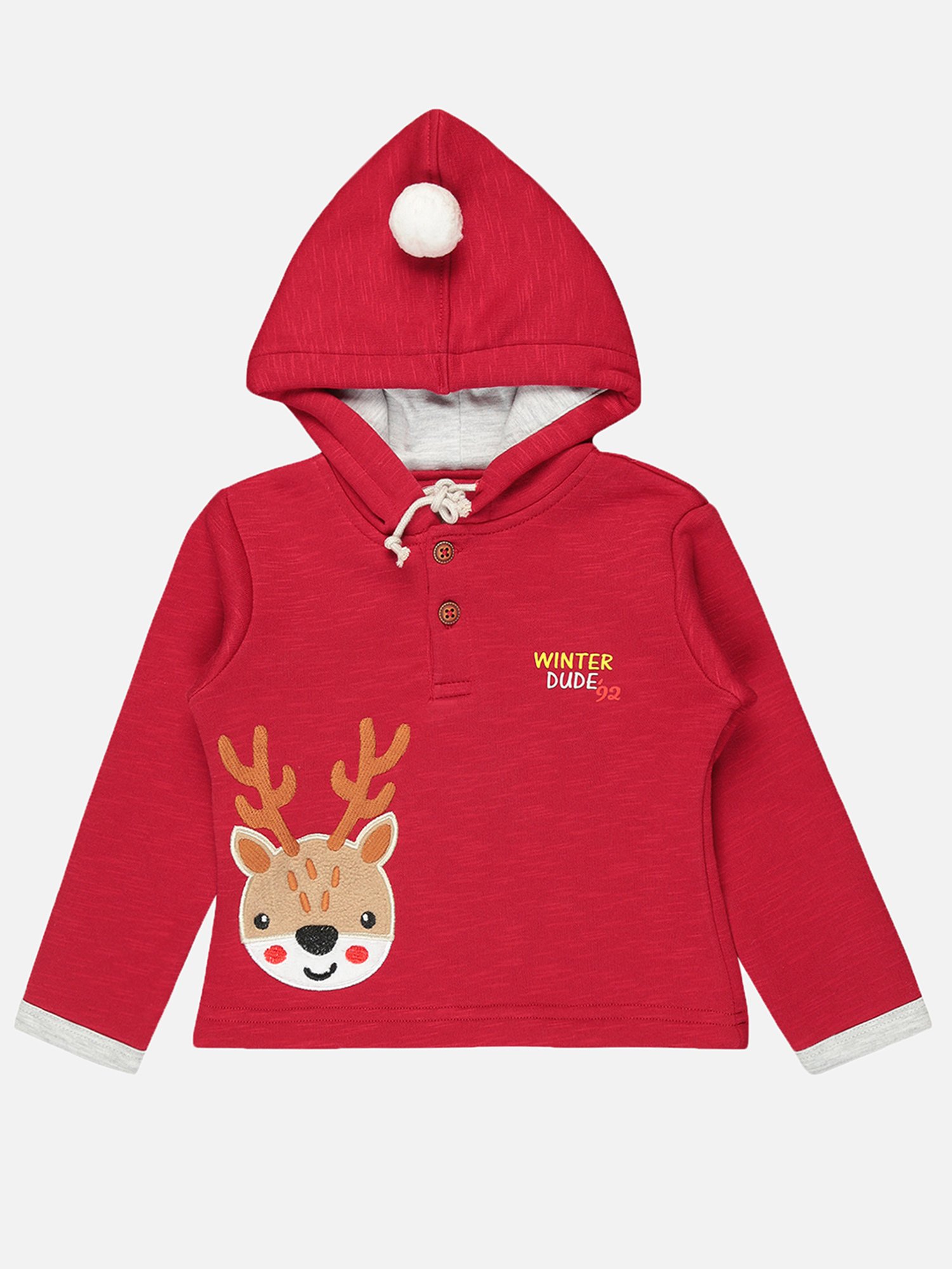 Bodycare Kids Maroon Printed Full Sleeves Hoodie with Pants