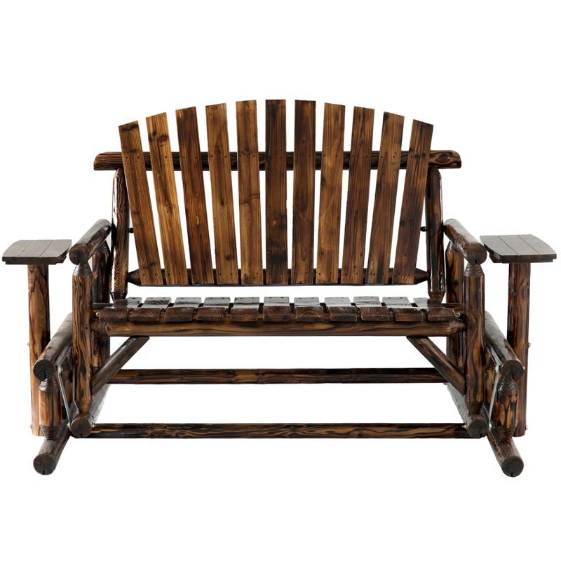 Wood Outdoor Bench in Natural Brown-Pemberly Row
