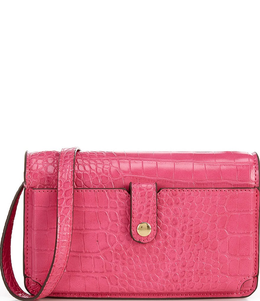 Kate Landry Croco Flap Crossbody Bag