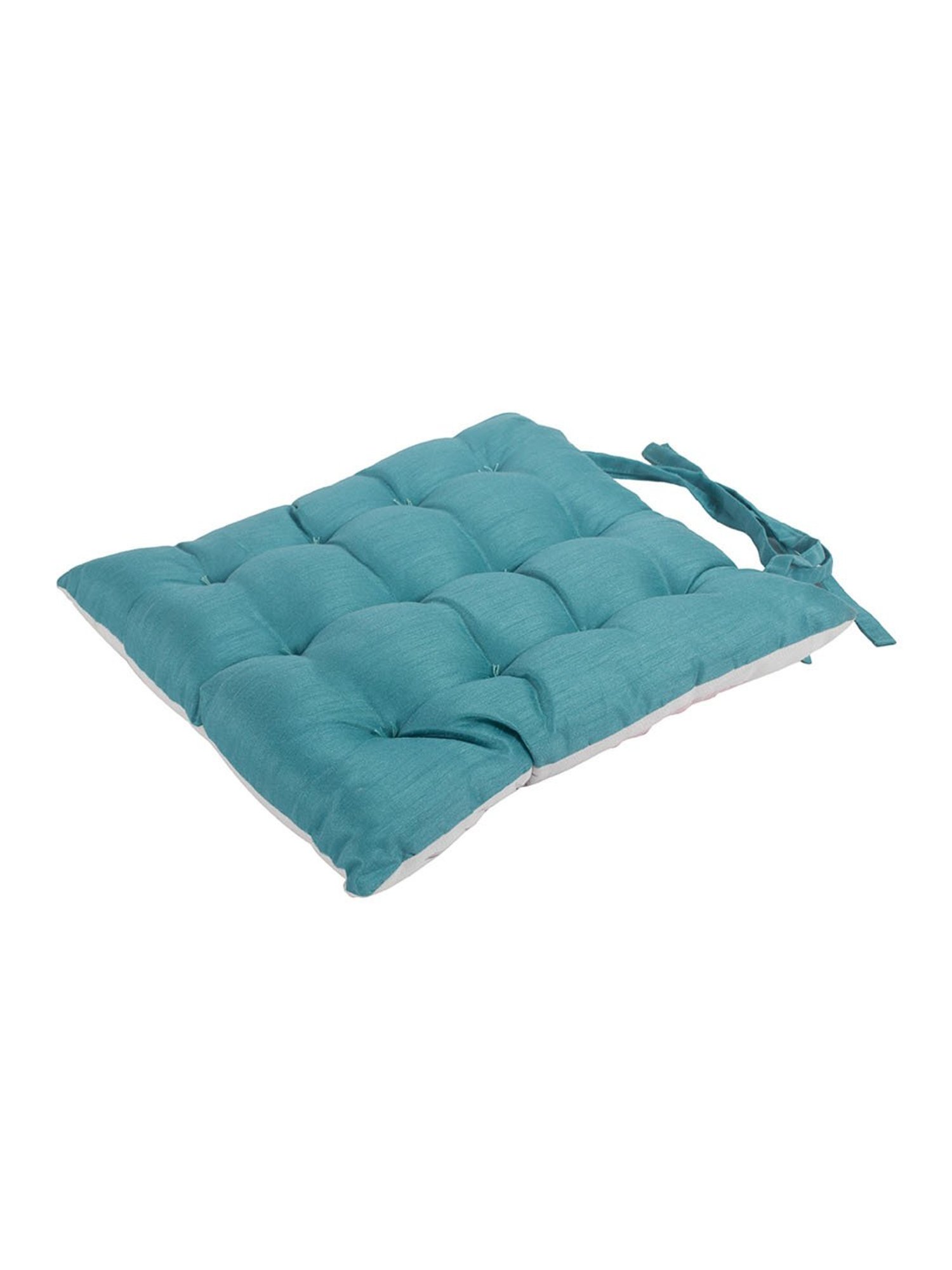 Romee White Polyester Printed Chair Pads