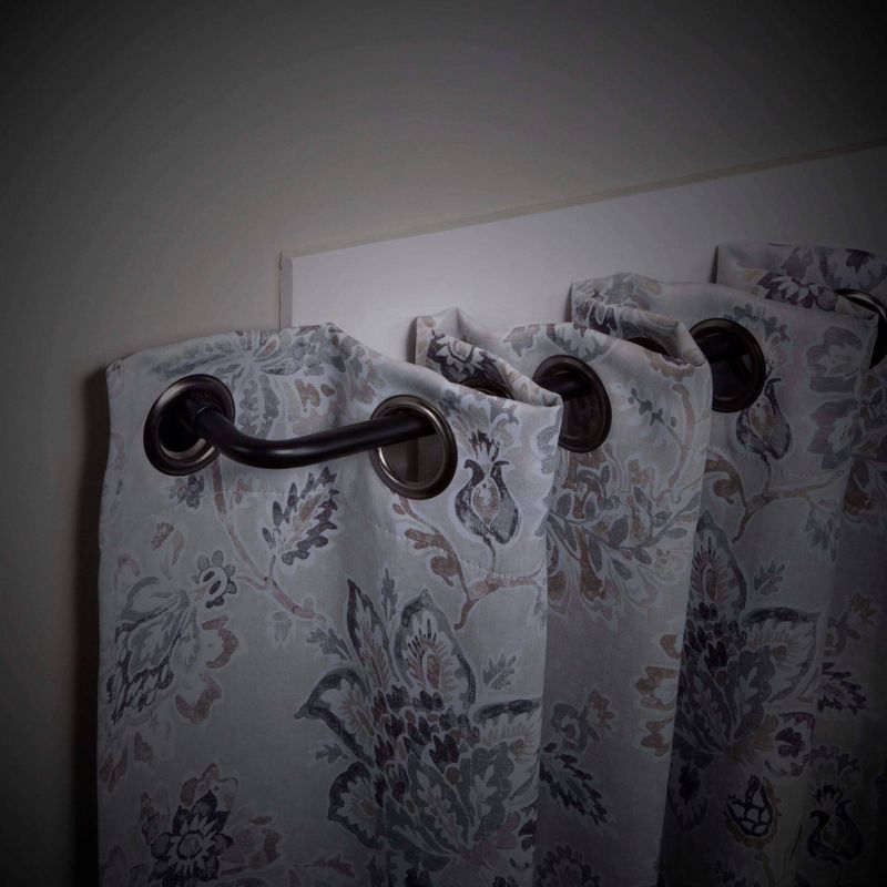 28"-48" Wrap Around Room Darkening Curtain Rod Black - Sun Zero