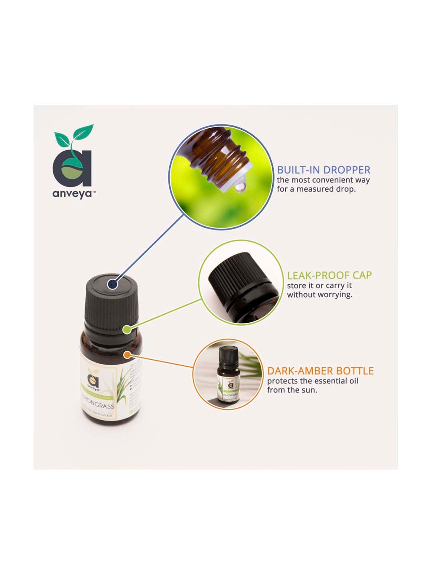 Anveya Lemongrass Essential Oil - 15 ml