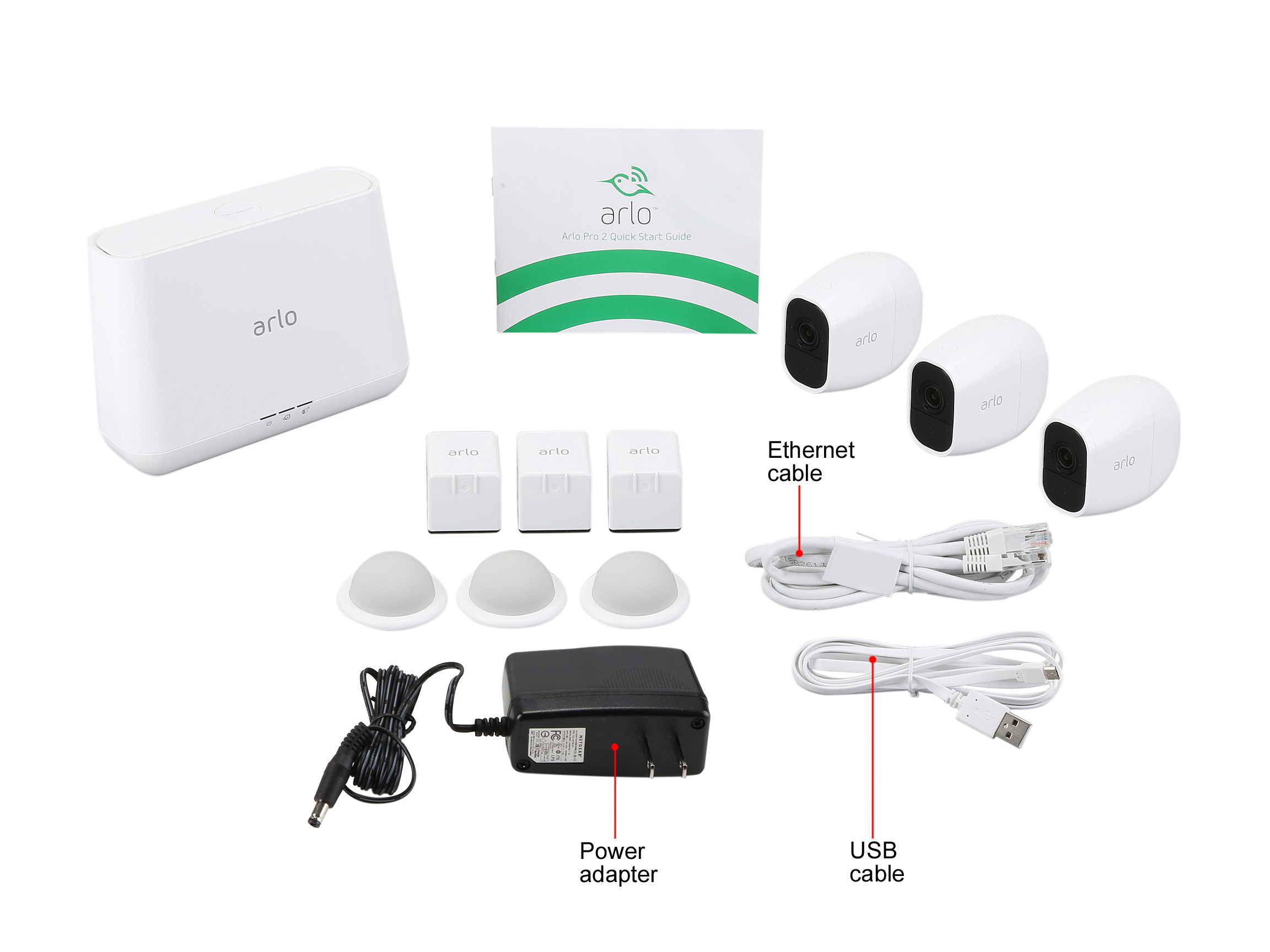 Arlo Pro 2 Wireless Security Camera System - 3 Rechargeable Battery Powered Wire-Free HD 1080p Night Vision Indoor/Outdoor with 2-Way Audio, Free Arlo Basic 7-Day Cloud Storage Recording - VMS4330P