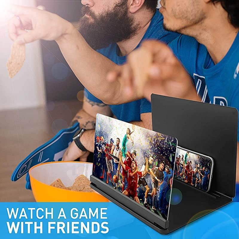 Magnifier for Cell Phone Phone Magnifier 12 Inches Foldable Phone StandSmart Phone Projector for Movies Videos and GamingBlack