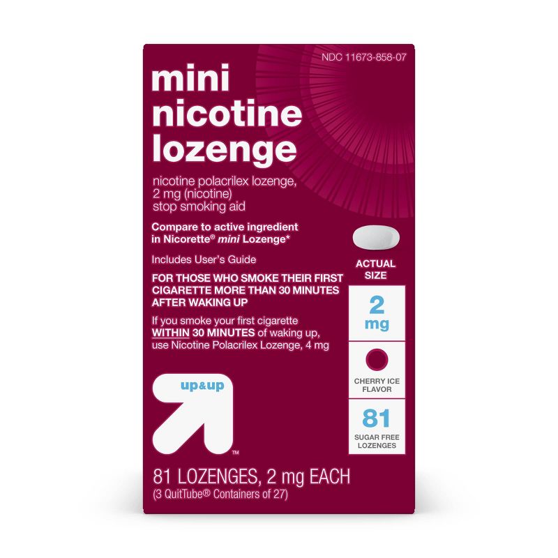 Nicotine 2mg Mini Lozenge - Cherry Ice - 81ct - up & up™