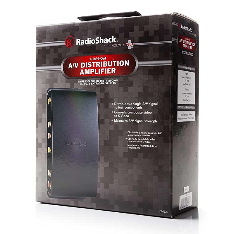 1500320 1Input4Output AV Component Video Sound SVideo Distribution Amplifier Splitter