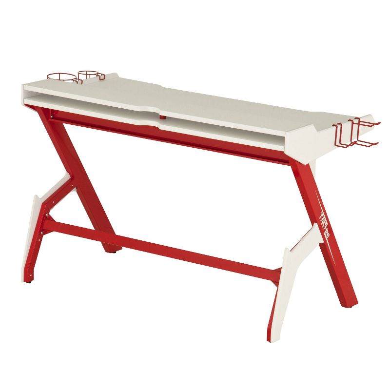 Ergonomic Computer Gaming Desk Red - Techni Sport