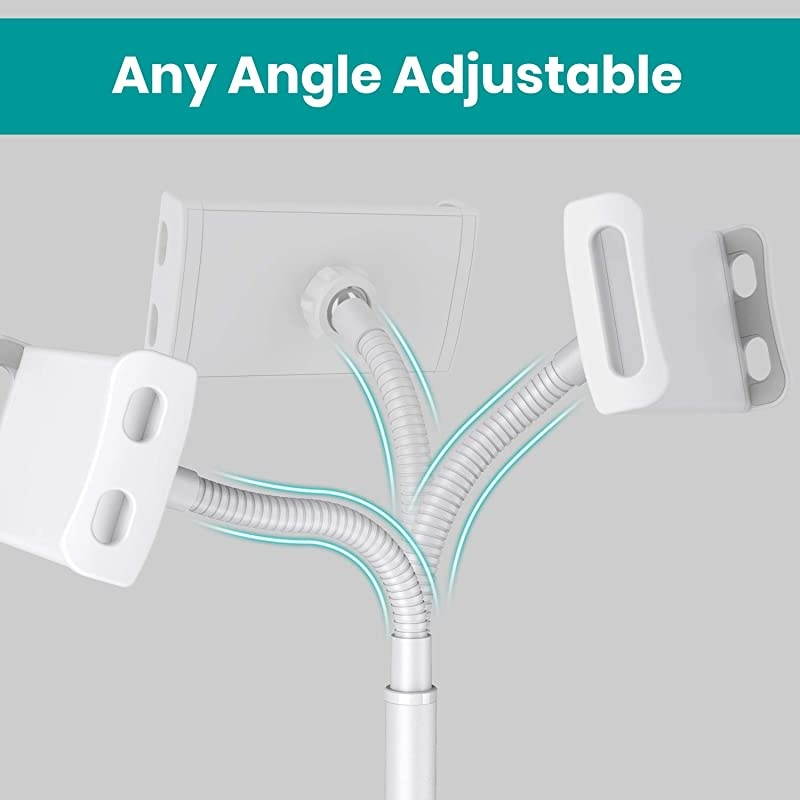 Stand Holder Klearlook Metallic MultiAngle Adjustable Stand Holder 360 Degree Swivel Rotation Flexible Arm for All Smartphones and s Up to 129 Inches White