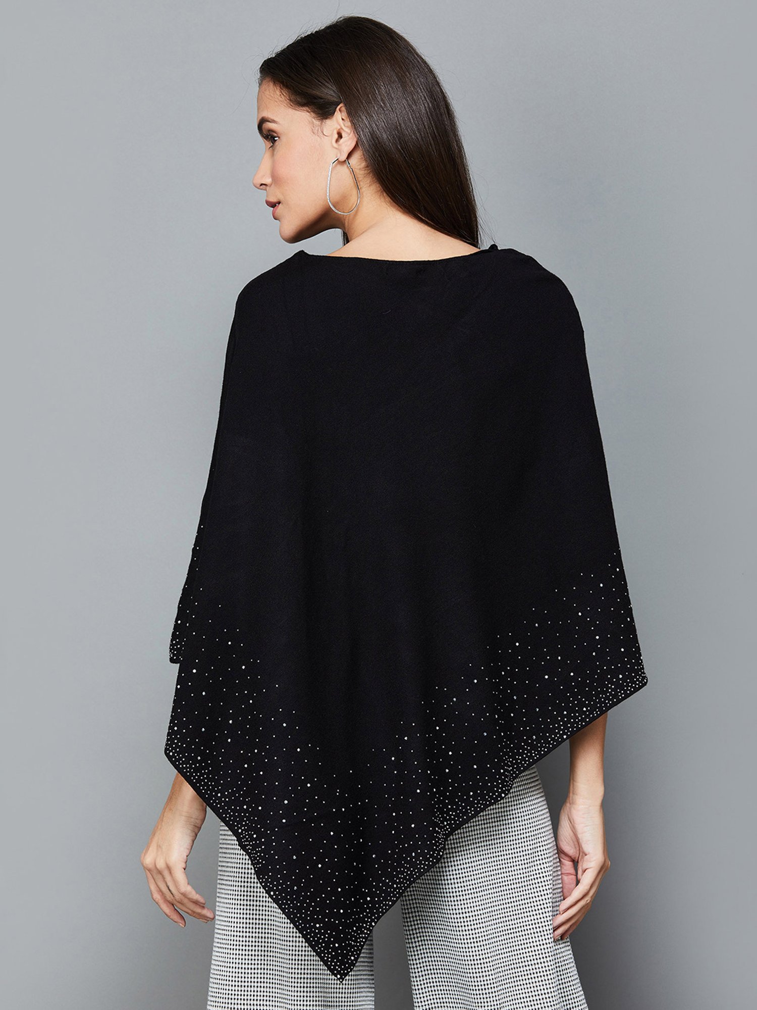 Code by Lifestyle Black Embellished Poncho