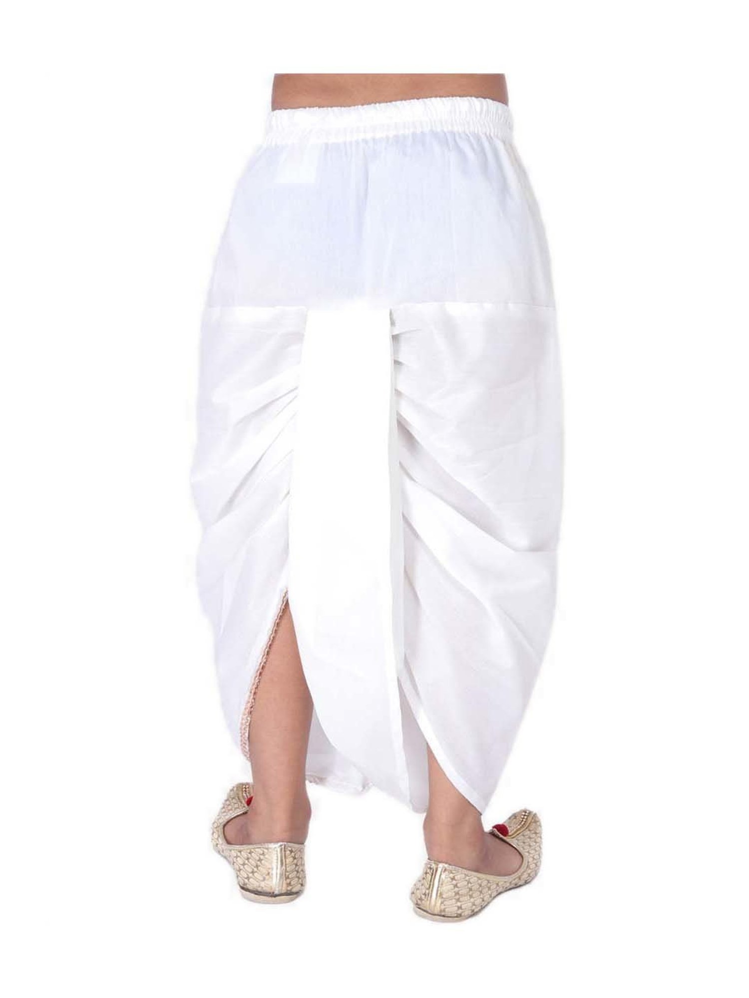TABARD Kids White Cotton Regular Fit Dhoti