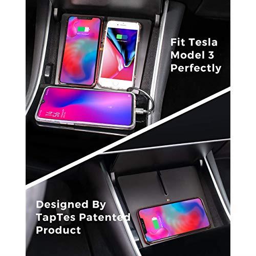 Tesla Model 3 Wireless Phone Charger Pad Horizontally Or Vertically Dual Qi Wireless Smartphone Charging Mat M3 Accessory for Qi Enable Phone Compatible Tesla Model 3 Gen 2 No Software Issue