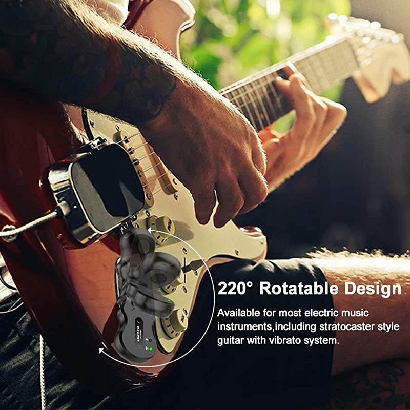 5.8Hz Wireless Guitar System Wireless Audio Electric Guitar Transmitter Receiver 4 Channels Transmission Range High Frequency Battery Rechargeable