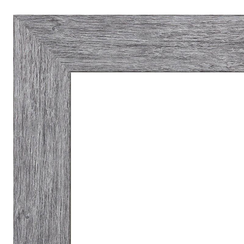 19" x 53" Bark Rustic Framed On the Door Mirror Gray - Amanti Art