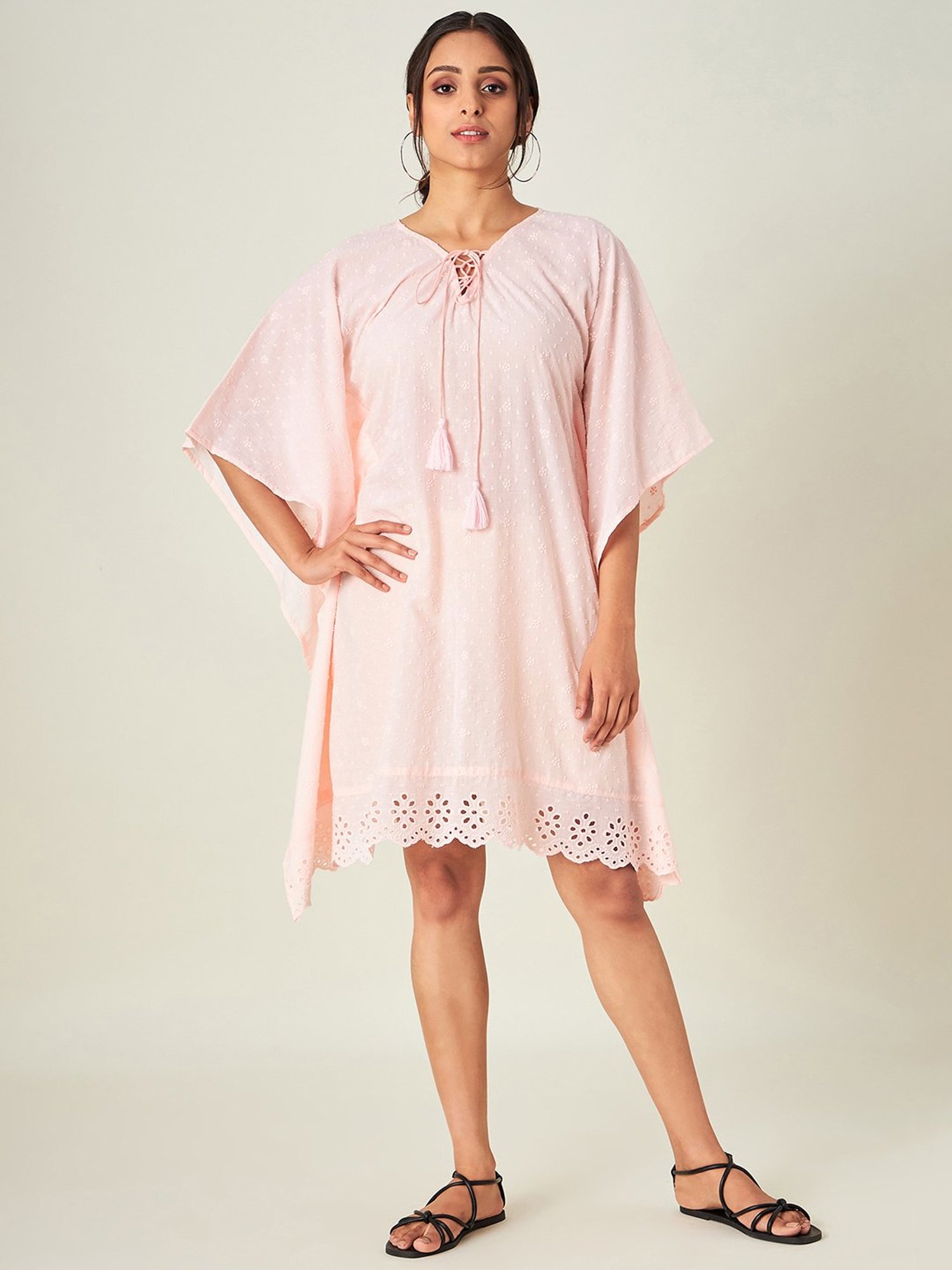The Kaftan Company Light Pink Kaftan Dress
