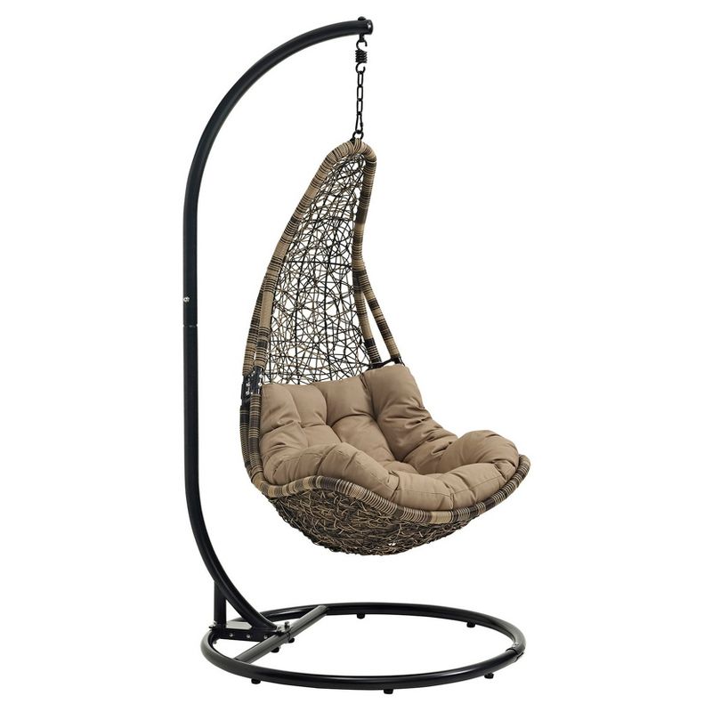 Abate Outdoor Patio Swing Chair - Black/Mocha - Modway