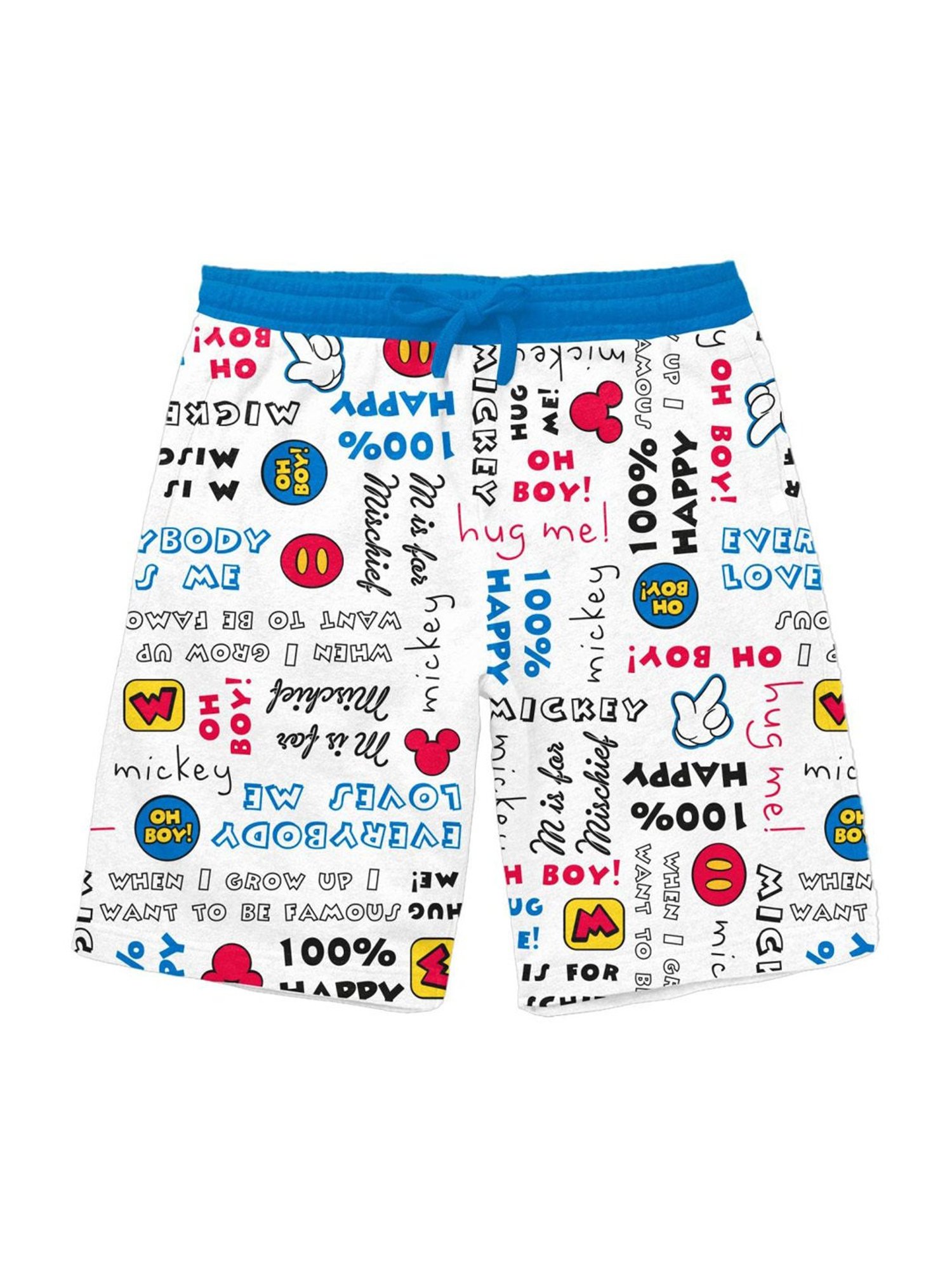 Bonkids Kids Multicolor Cotton Printed Mickey Shorts
