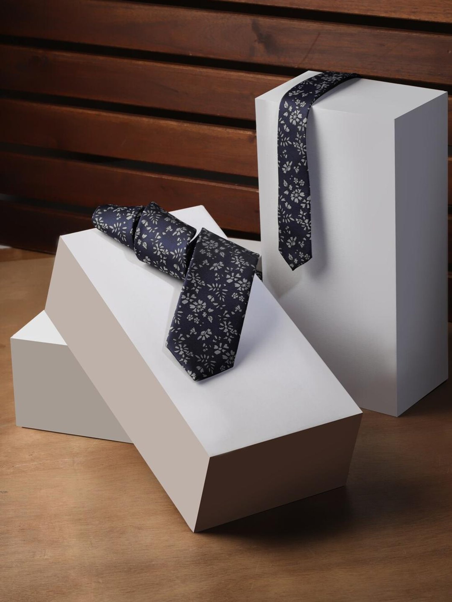 Louis Philippe Navy Polyester Tie