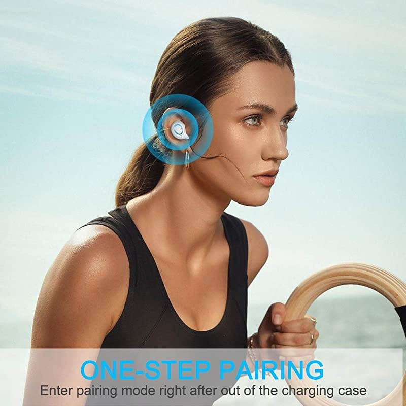 Earbuds, Bluetooth 5.0 Earbuds 126H Playtime, Bluetooth Headphones TWS Stereo Noise Cancelling Earphones in Ear with Mic, USB-C Charging, IP7 Waterproof Headset for Sports Rose Gold