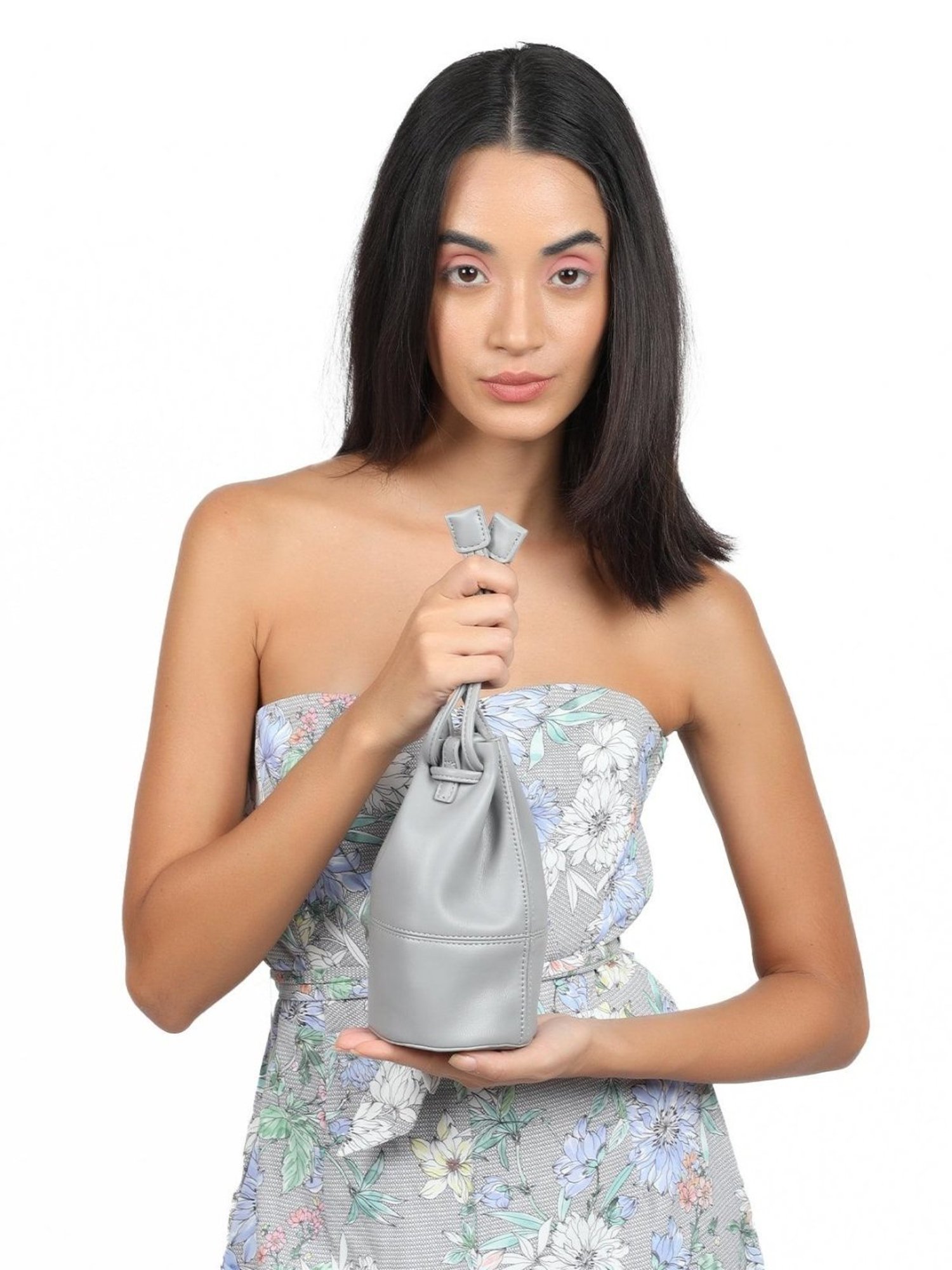 Odette Grey Solid Sling Handbag