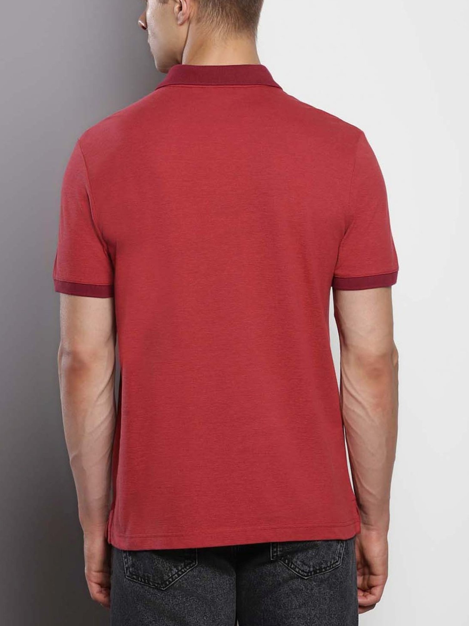 Calvin Klein Deep Starfire / Baked Apple Cotton Regular Fit Polo T-Shirt