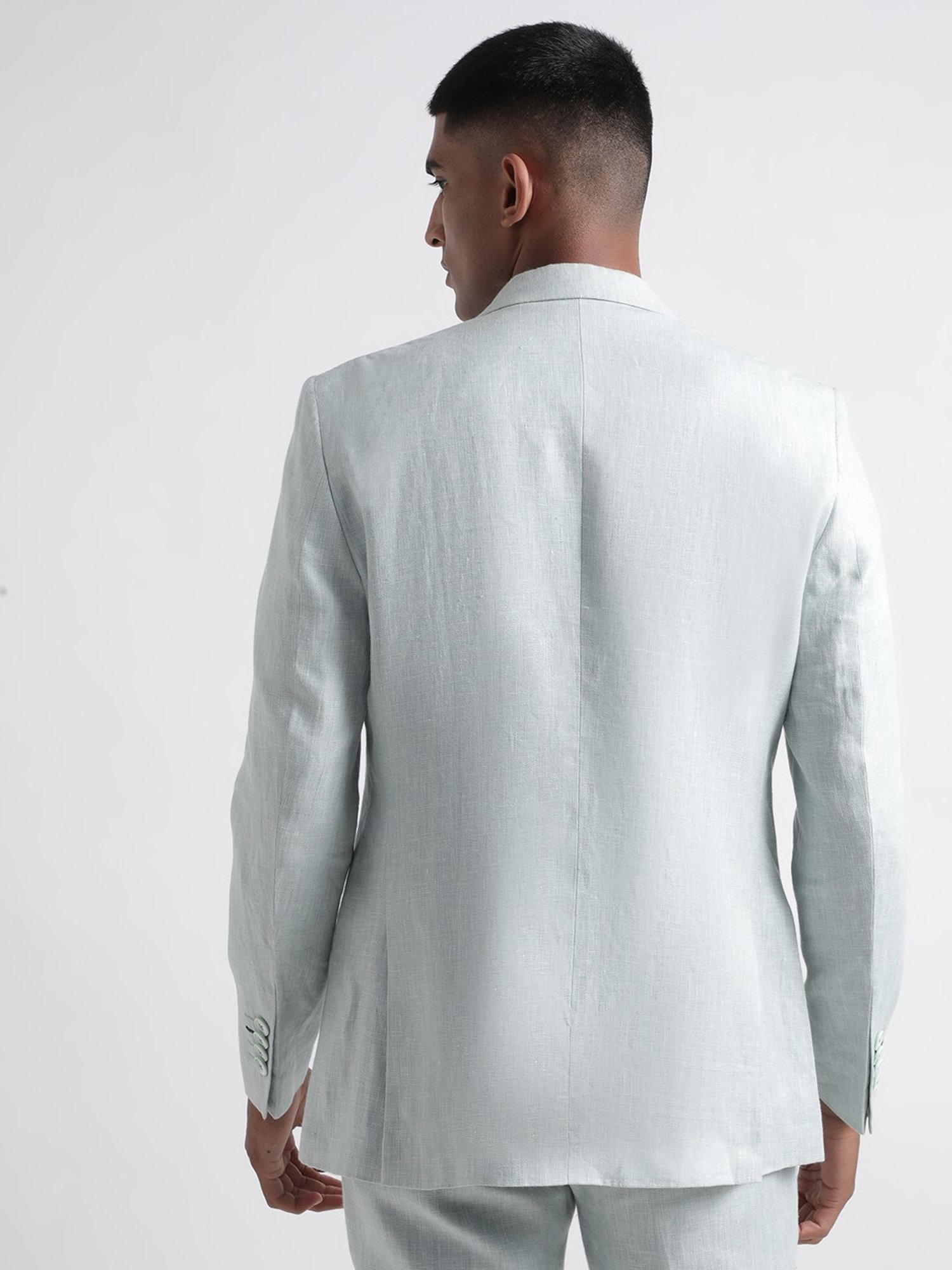 Iconic Men Self Design Regular Fit Linen Blazers