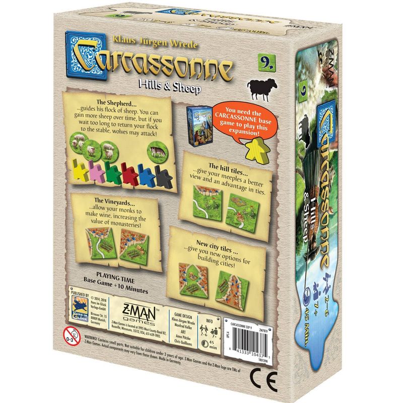 Z-Man Games Carcassone Hills & Sheep Expansion