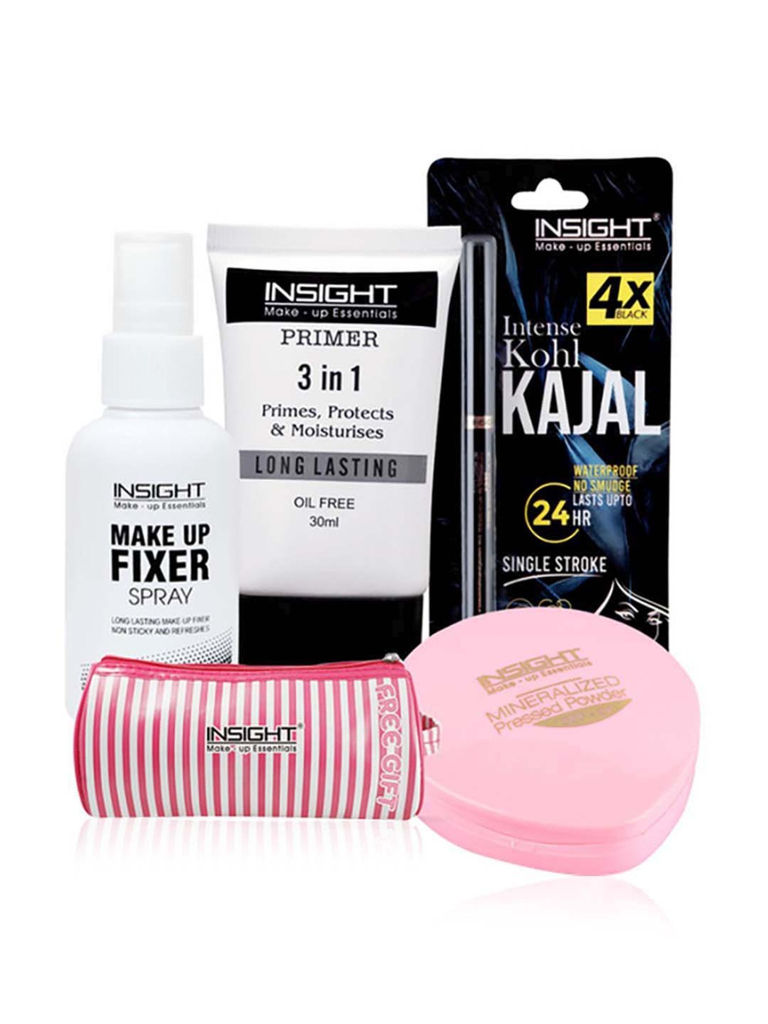 Insight Cosmetics Combo Of Primer Fixer Compact Powder & Concealer Foundation - 300 gm