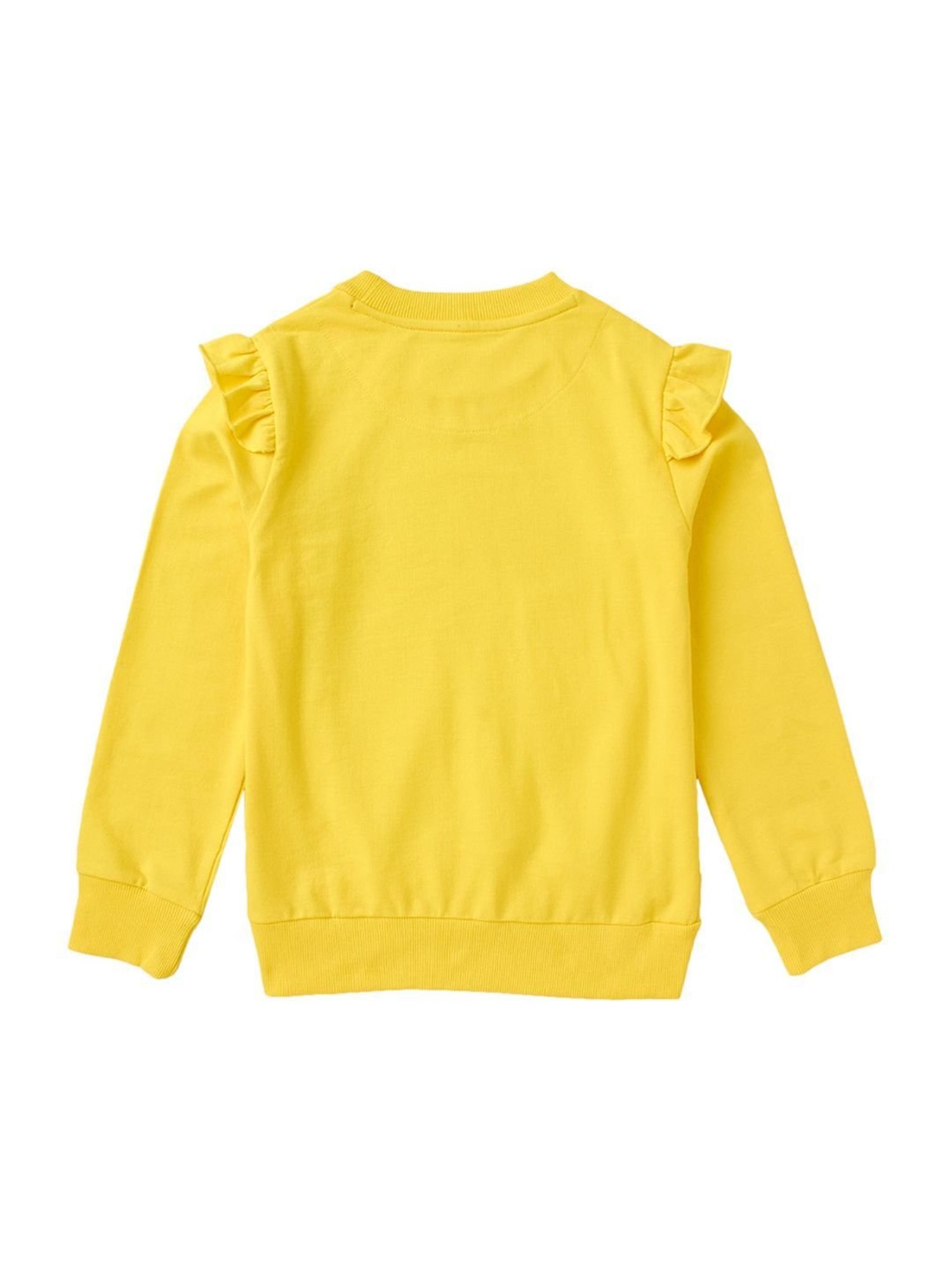 Cub McPaws Kids Yellow Cotton Printed Full Sleeves Sweatshirt