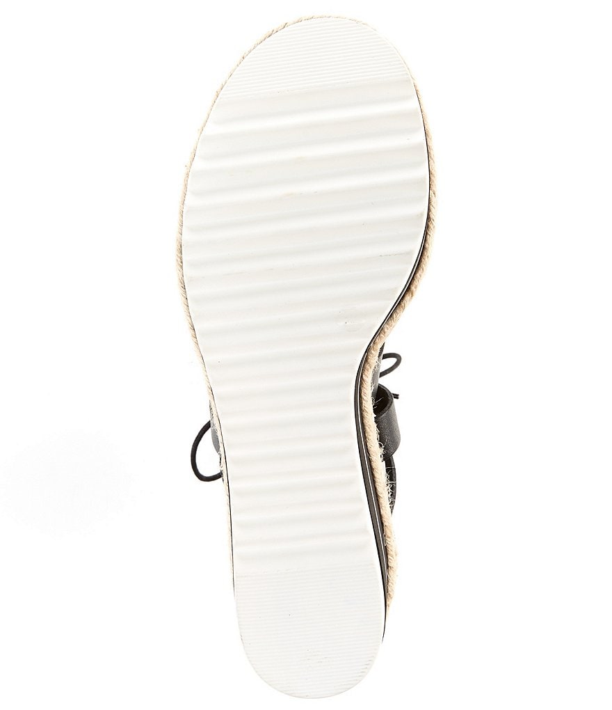 GB Whirrl-Windd Strappy Leather Lace-Up Platform Espadrille Detail Wedges