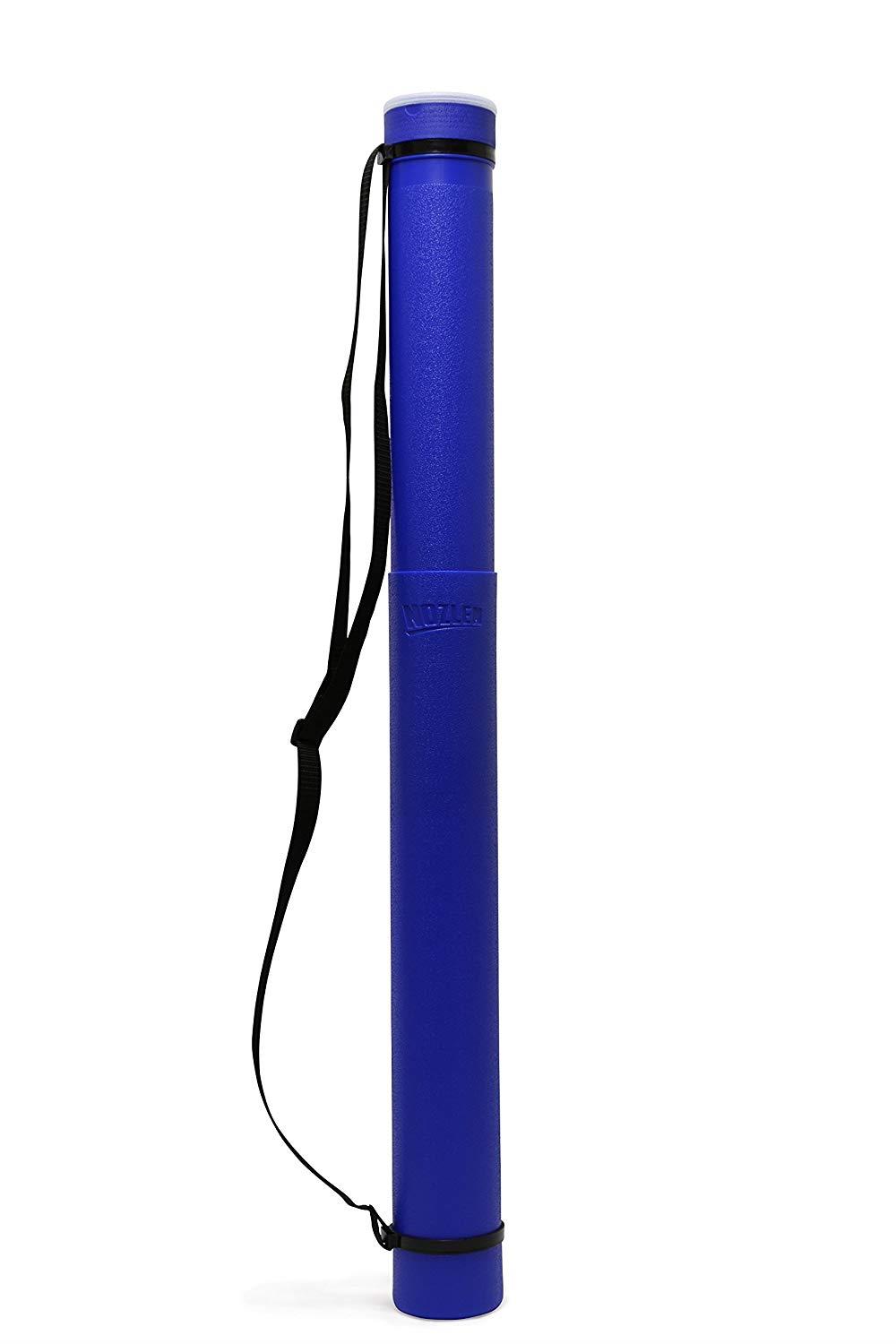 Nozlen Document Poster Tube - Blue Plastic Storage Tube Expands from 24.5" upto 40" with Clear ID Card Cap - Water and Light Resistant - Telescoping For Posters, Artwork and Drawings Model DT3204