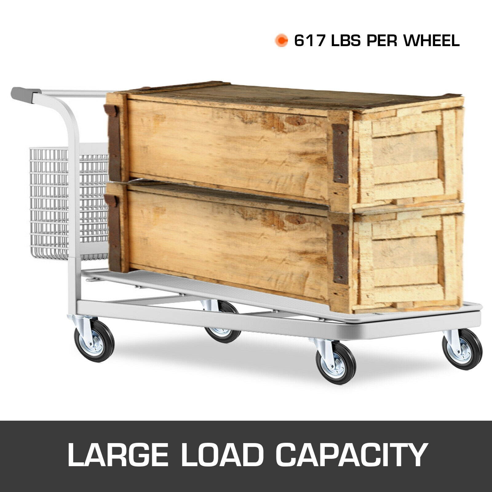 8\" Rubber Swivel Casters Steel Core 360 Swivel Steel Floor Protection Top Plate