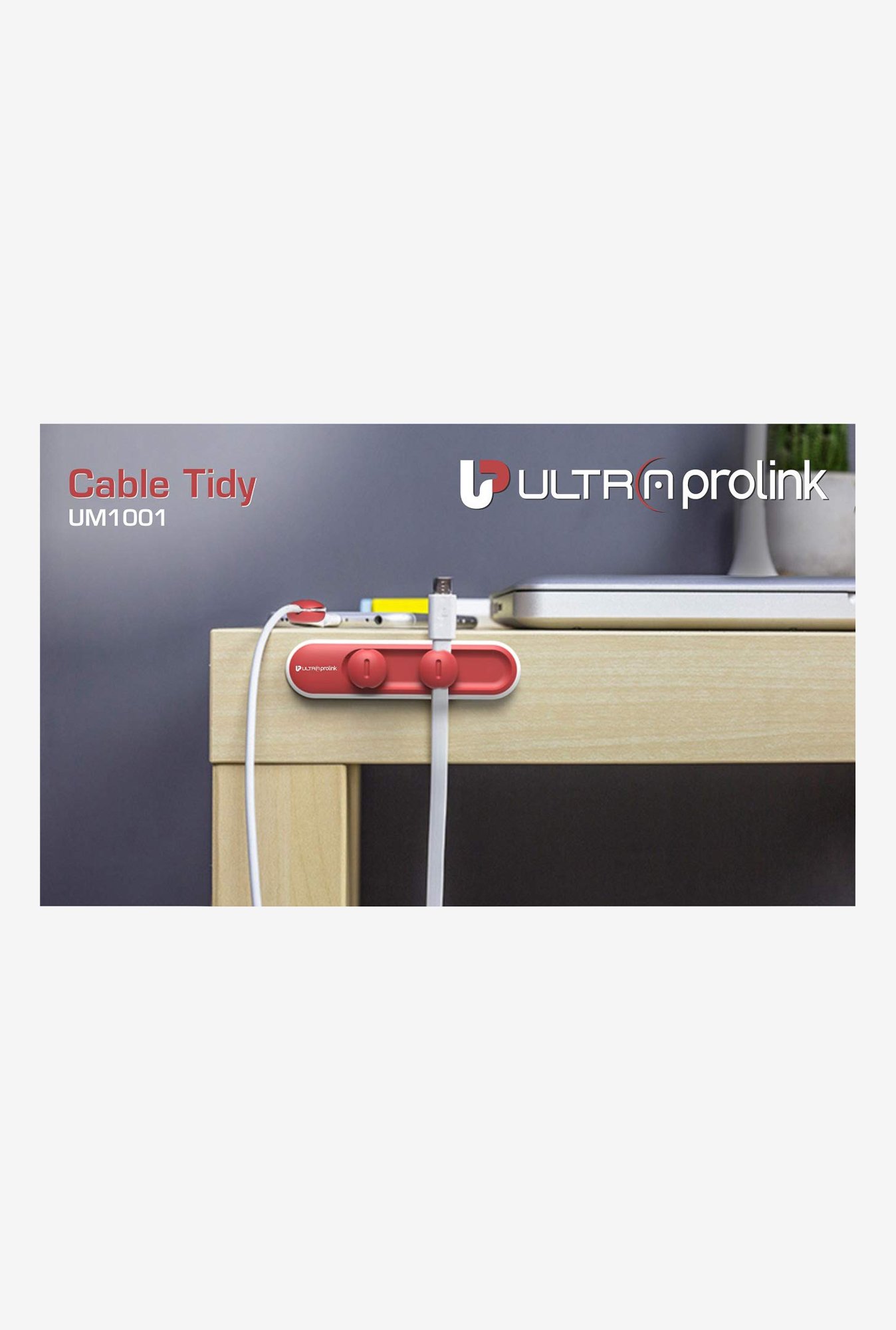 ULTRAPROLINK UM1001 Cable Tidy Magnetic Cable Organizer (Red)