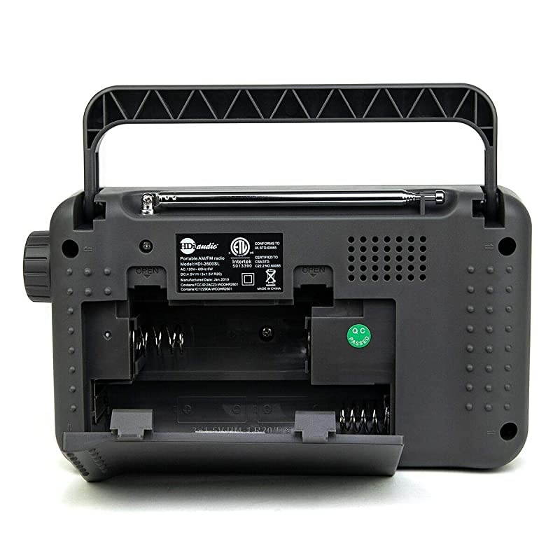 Home Portable Premium Retro AMFM Analog Radio Player + Headphone Jack + Built in Speaker Rugged | Large Tuning Knob | Best Reception Silver