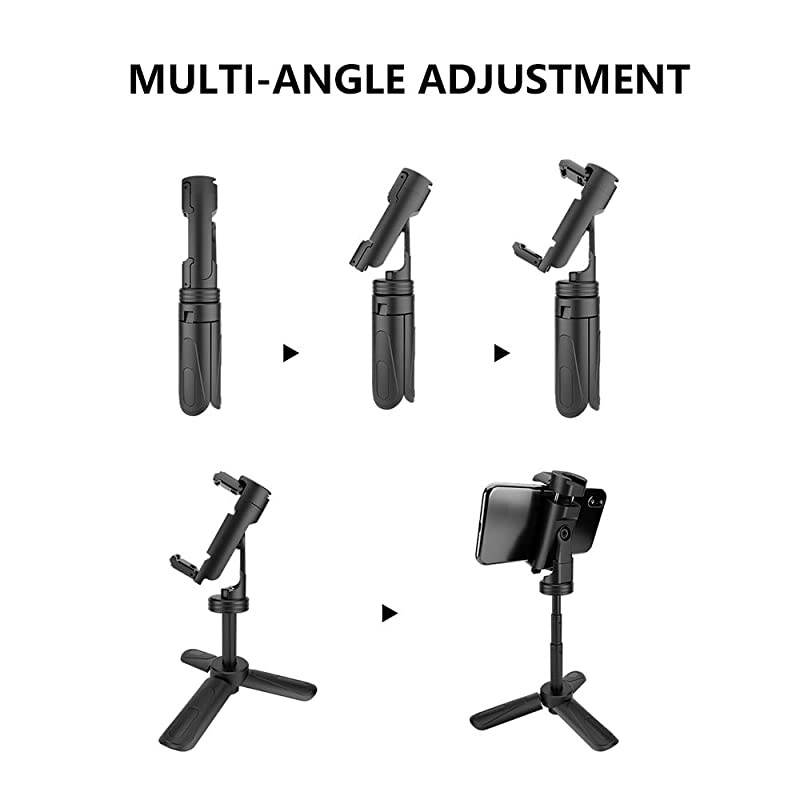 Phone Tripod  Mini Portable Camera Stand Holder Extendable Tabletop Desk Tripod Compatible with iPhoneCameraSamsungSmartphoneWebcam 360 Rotation Black