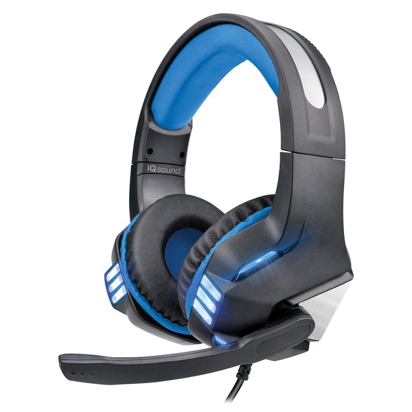 Pro-Wired Gaming Headset with Lights (Black/Blue Accent)