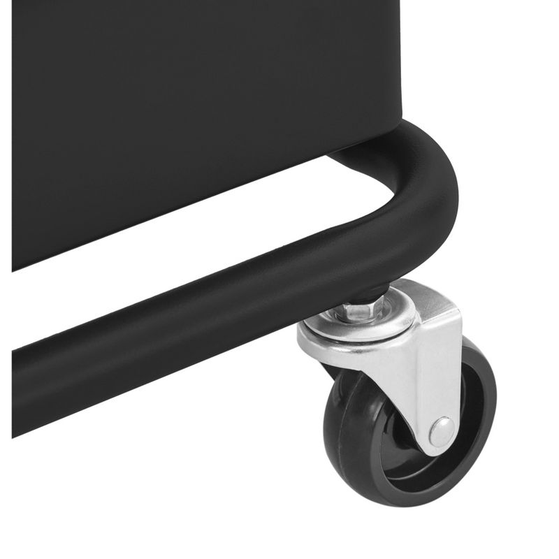 ECR4Kids 4-Tier Heavy-Duty Rolling Utility Cart - Mobile Storage Organizer - Black