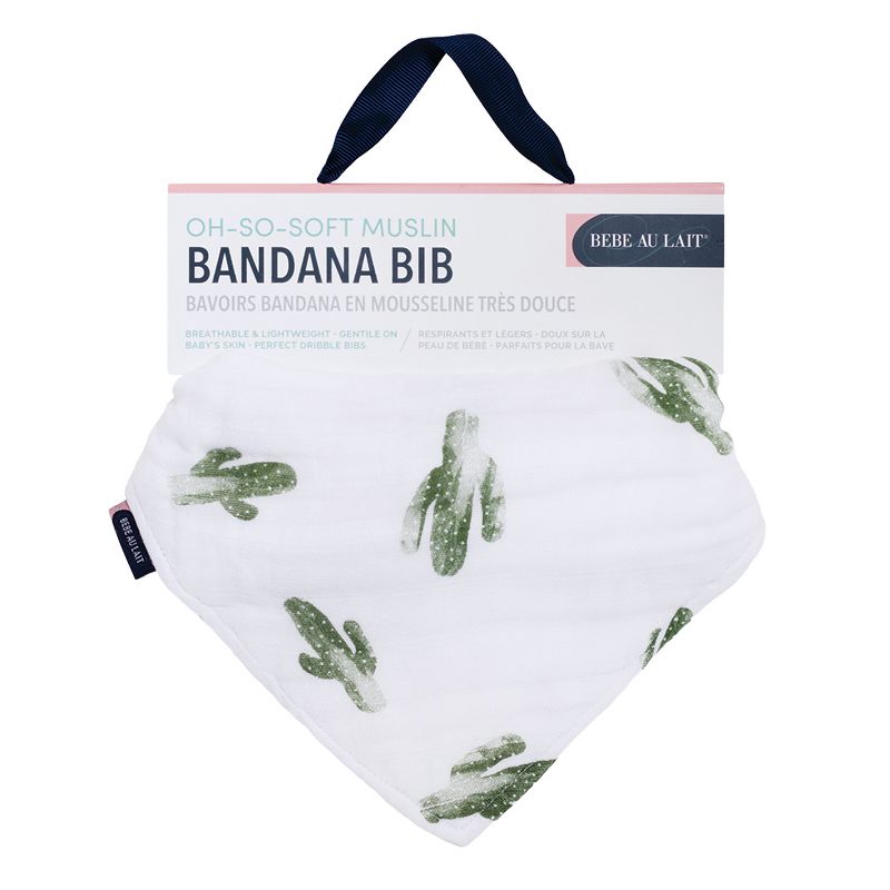 Bebe au Lait Muslin Bandana Bib Saguaro - White