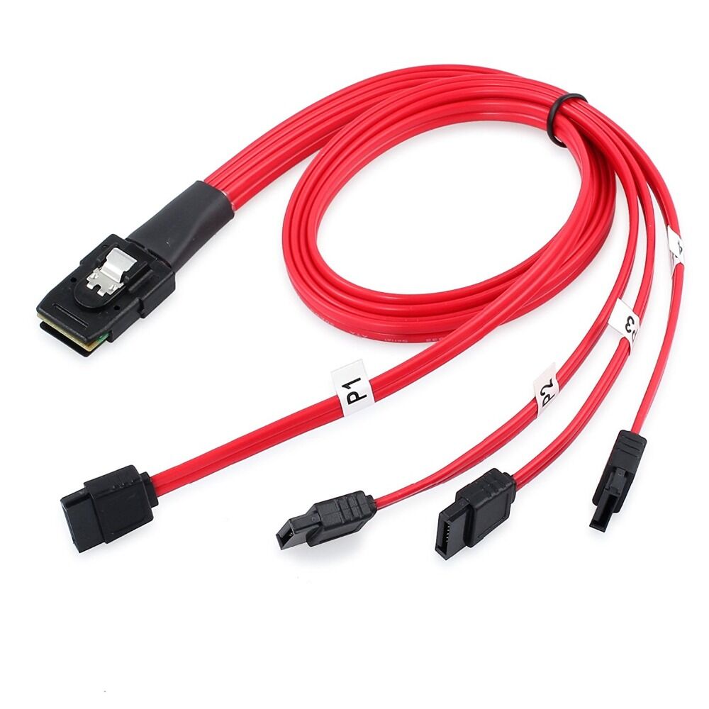 Weastlinks SAS SATA Cable Mini SAS 36P SFF-8087 host to 7pin SATA 6GB HD Splitter Breakout Cable target Hard Disk Data Cable Red