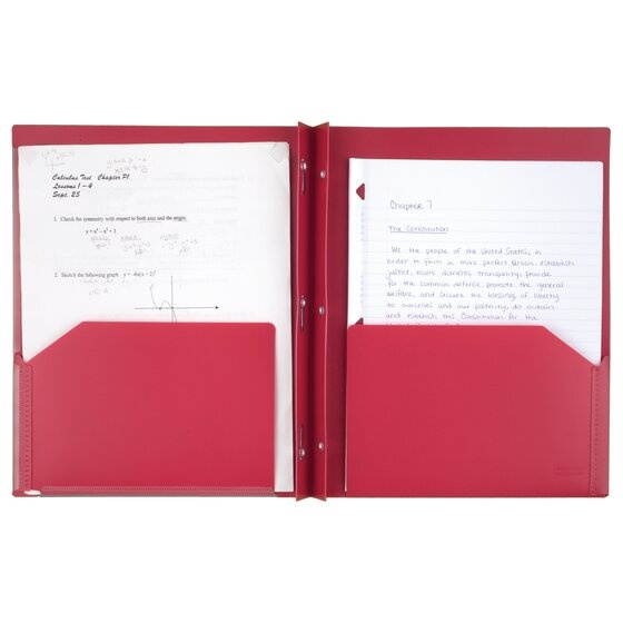 Five Star Customizable Pocket and Prong Plastic Folder White - Pocket And Prong