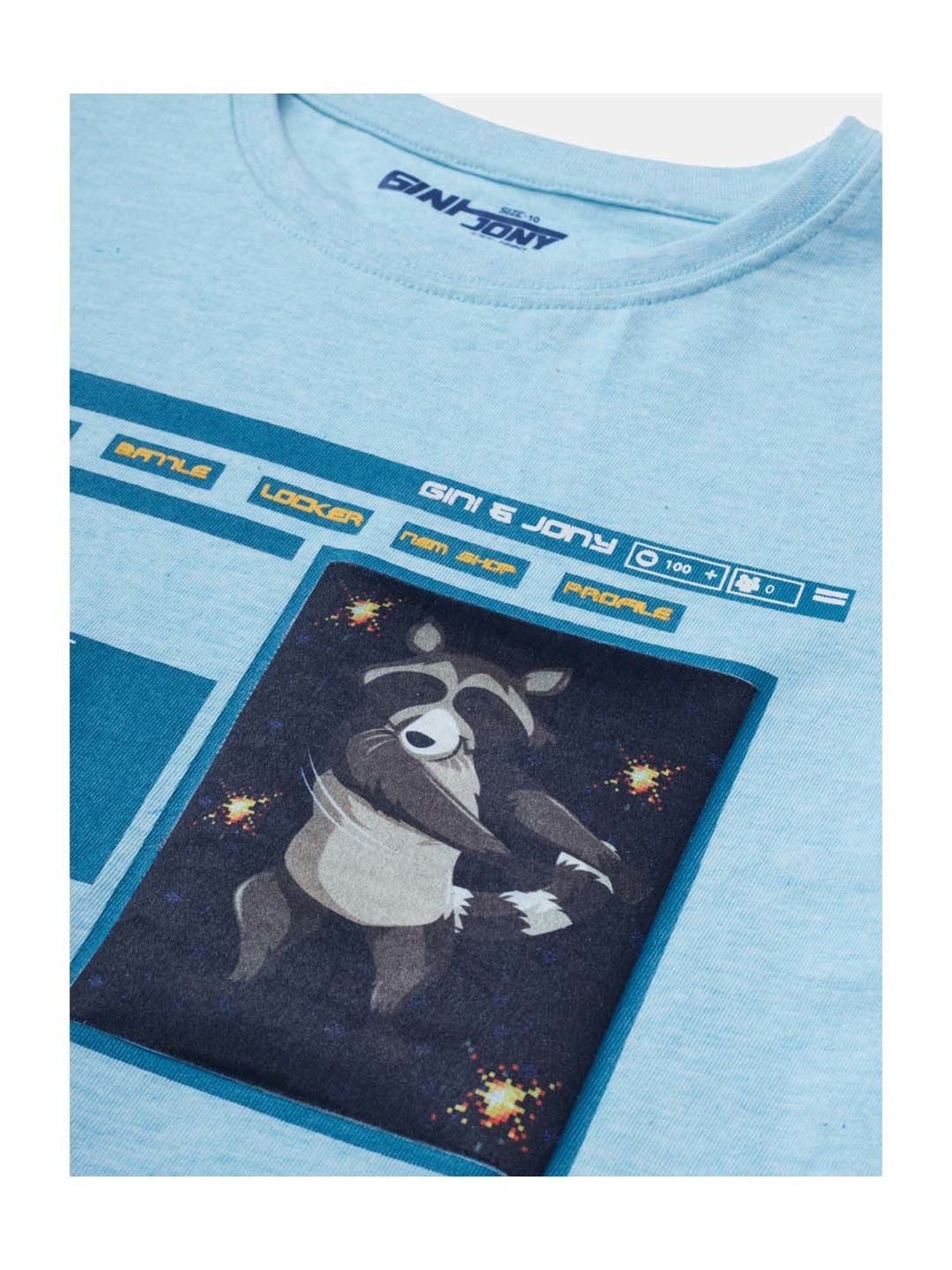 Gini & Jony Kids Blue Printed T-Shirt
