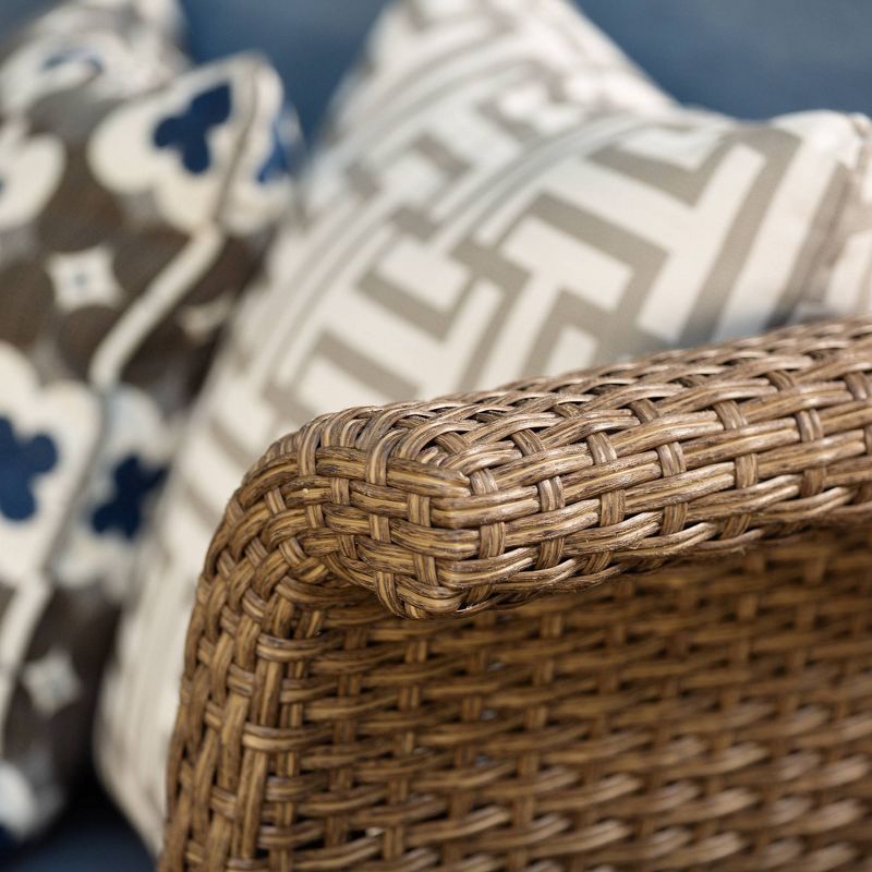 Nolin 4pc Sectional & Ottoman Weathered Sunbrella Spectrum Denim Fabric - La-Z-Boy